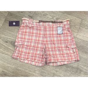 Gloria Vanderbilt Plaid Bermuda Shorts 12 Stretch New